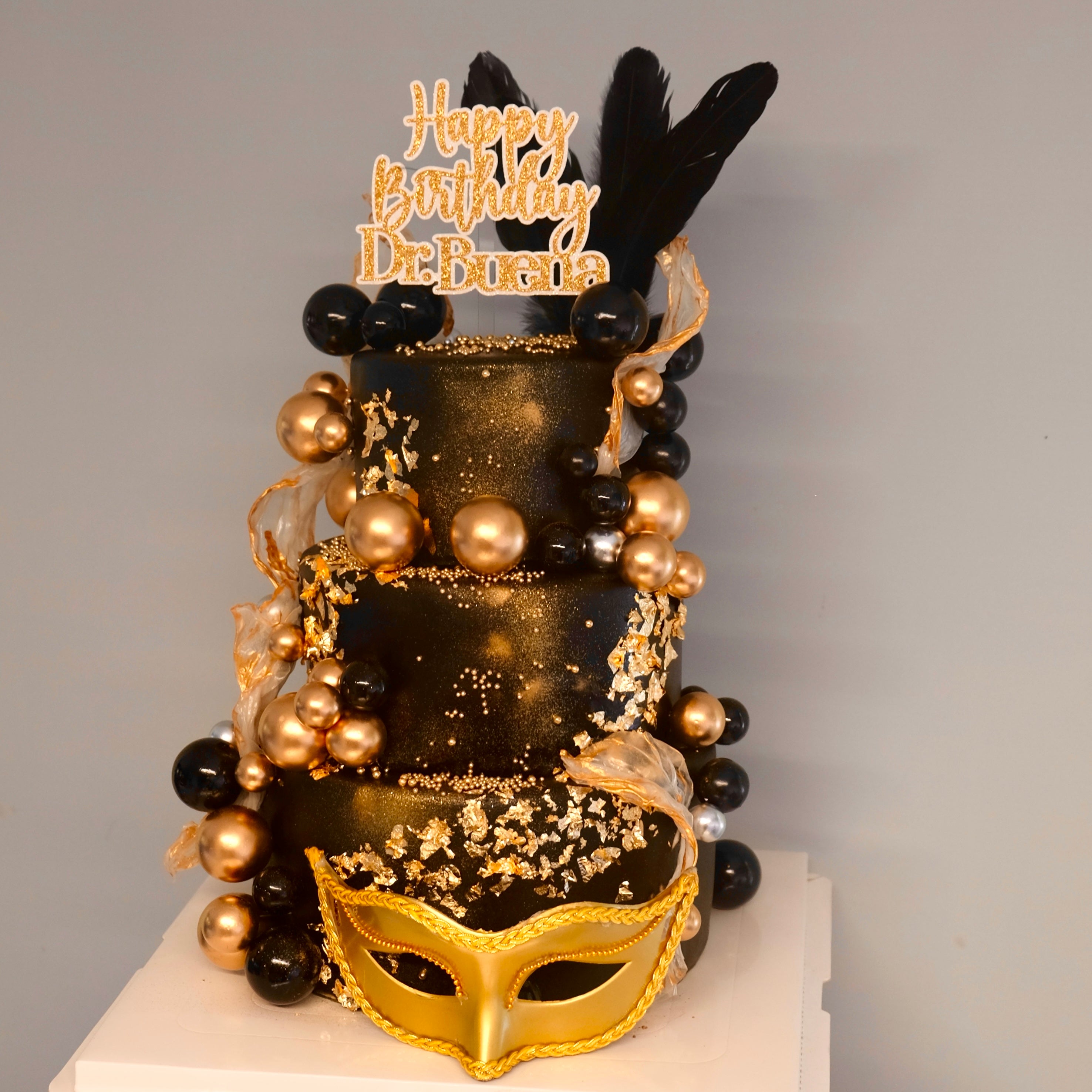 Gatsby-Inspired Masquerade Custom Cake